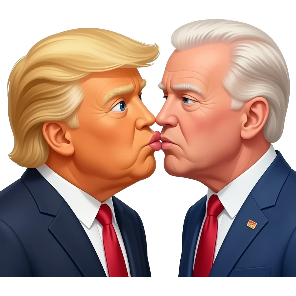 donald trump furry hard kissing with furry joe biden emoji