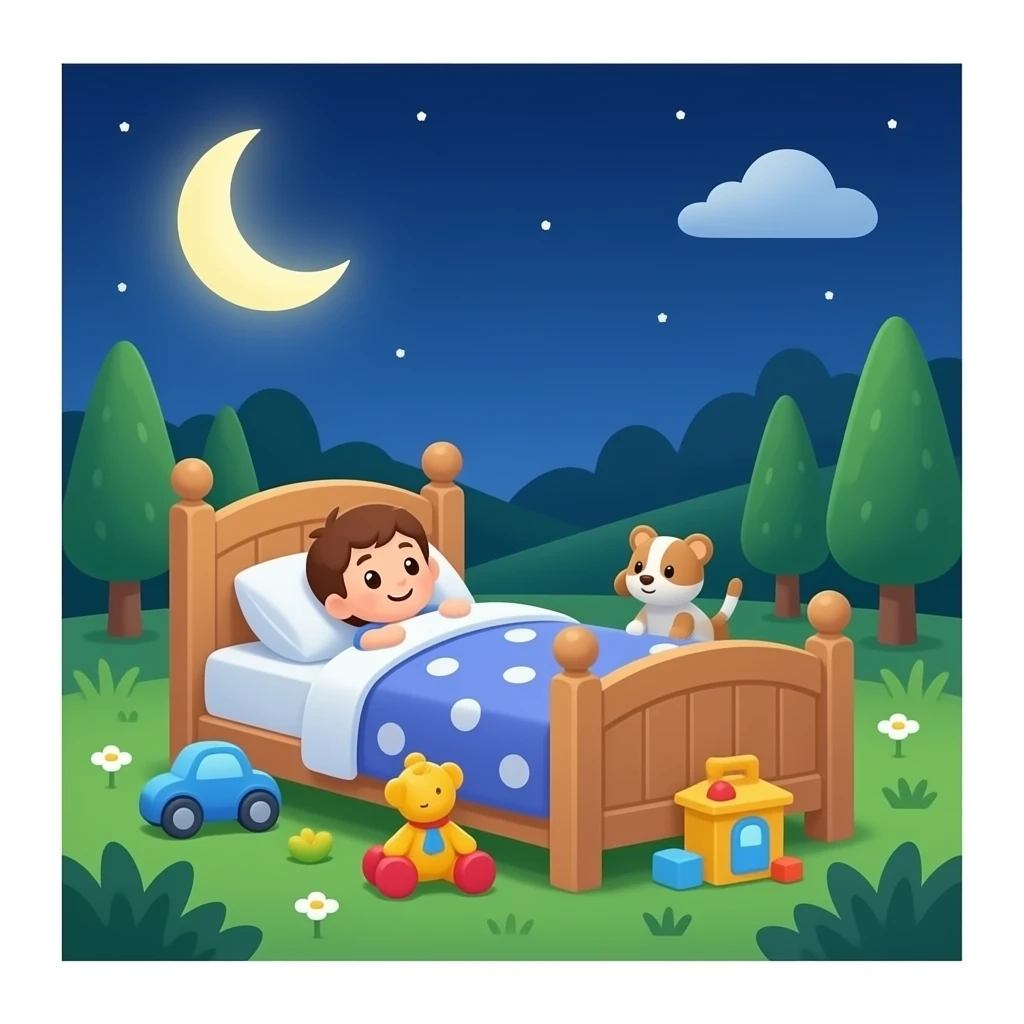 kids bed and toys emoji