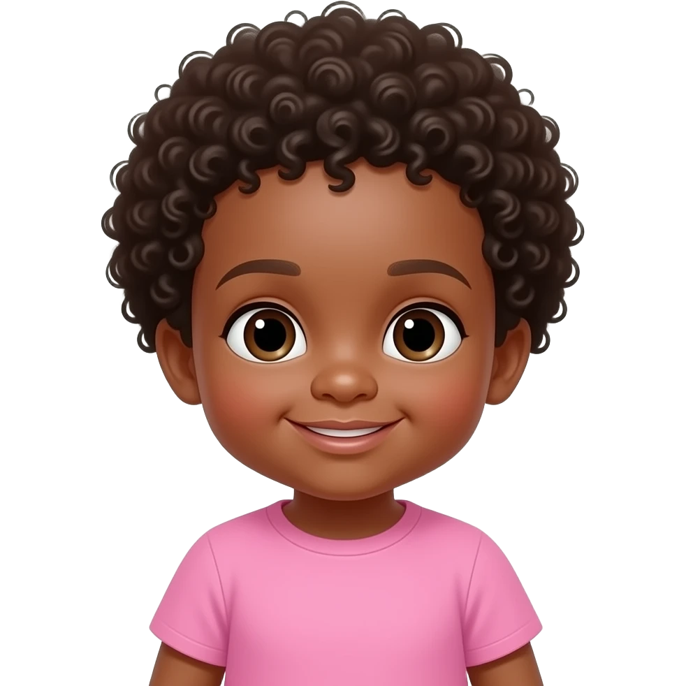 baby boy with afro hairs  in pink clothes emoji
