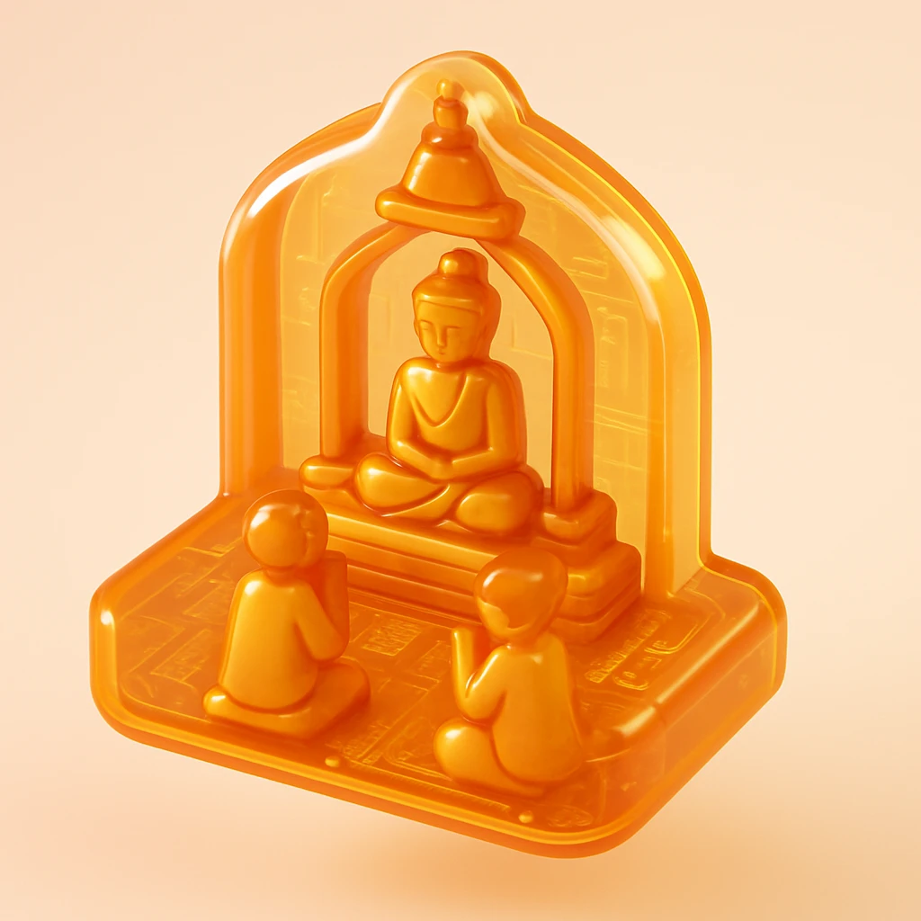 people praying in a Buddhist temple emoji
