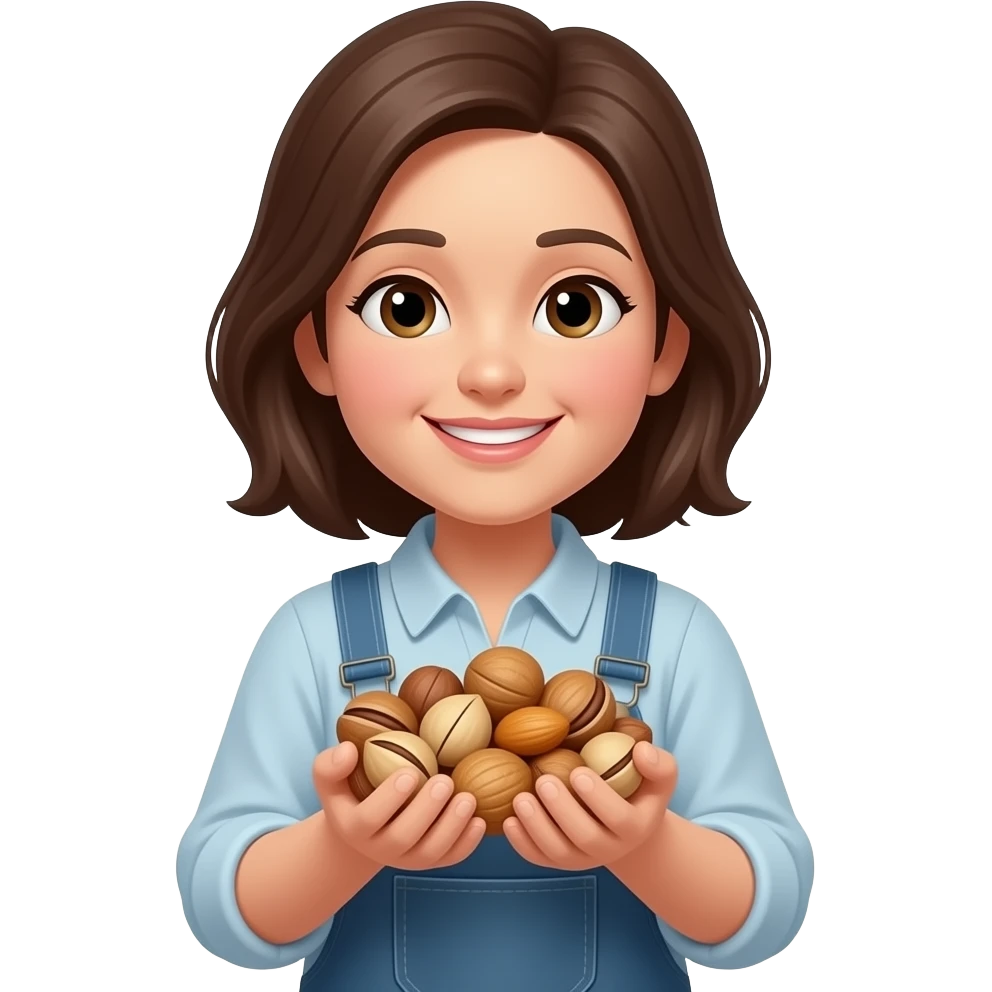 mom has many nuts in her hands emoji