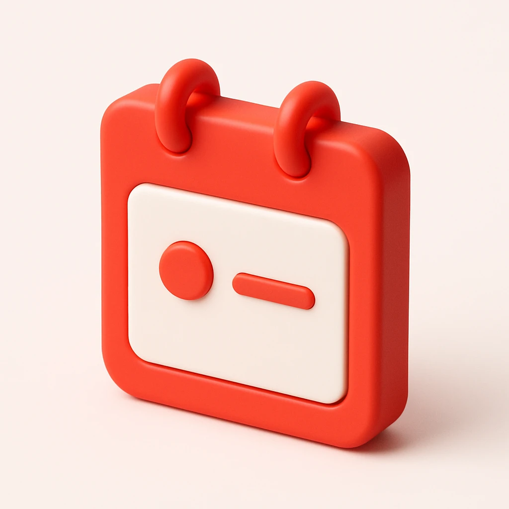 event icon in bold red colors, modern style emoji