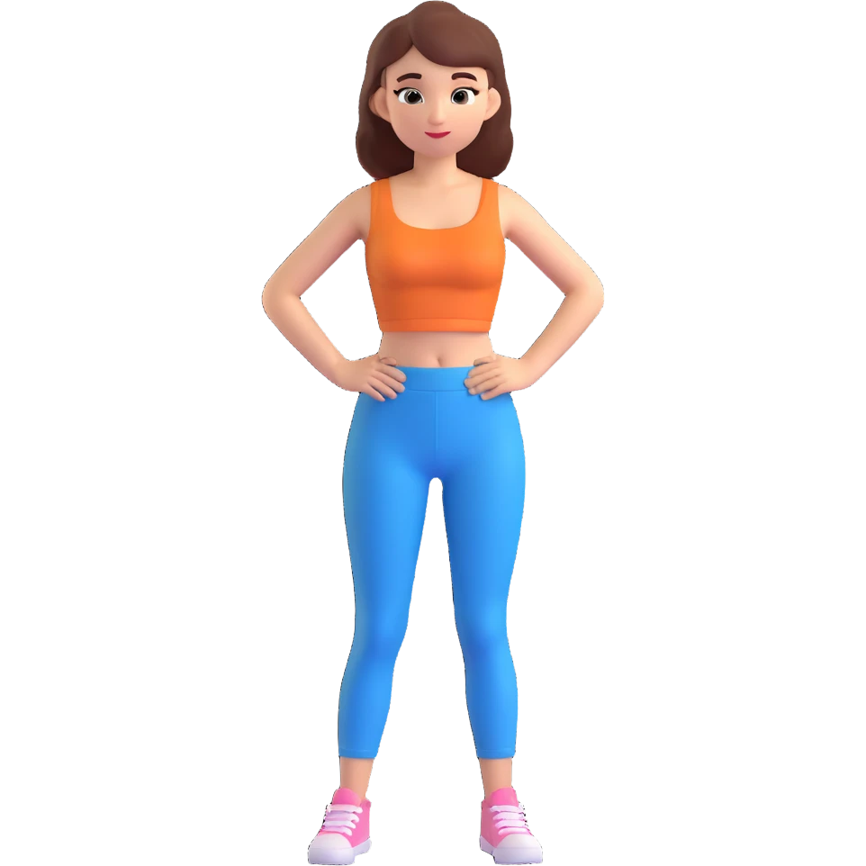 girl wearing a crop top, modern style, casual pose emoji