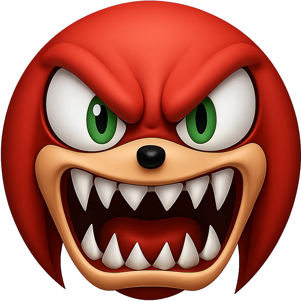 Make the facial expression much scarier, focusing only on the face, while keeping the style consistent with the original emoji style. No background. emoji