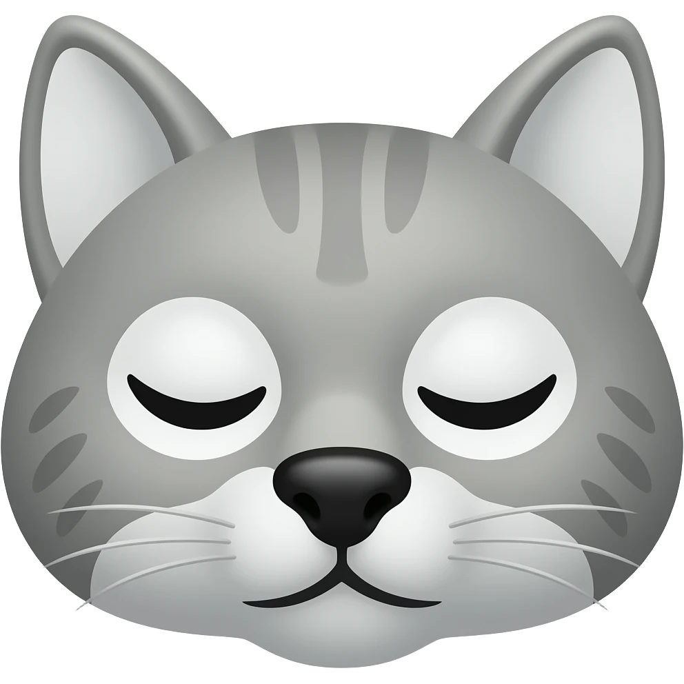 sleeping gray lynx face emoji