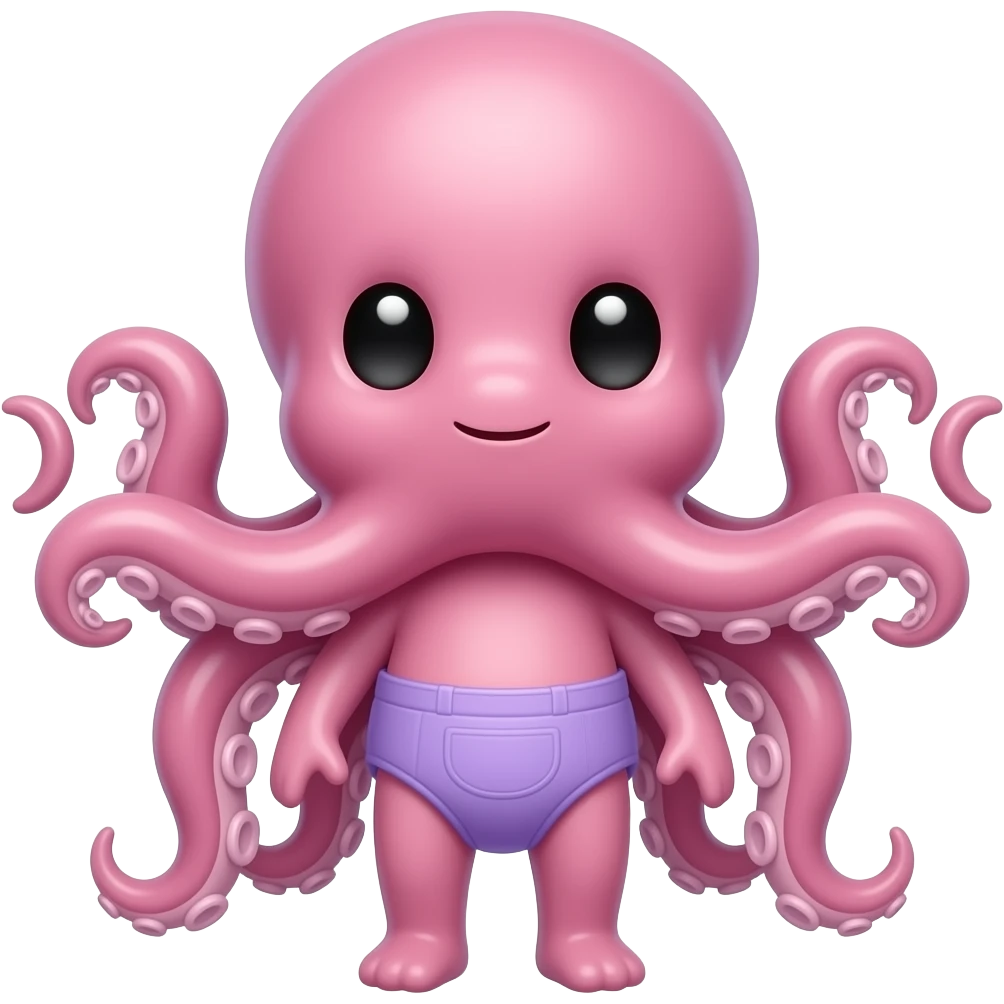 Octopus wearing purple diaper emoji