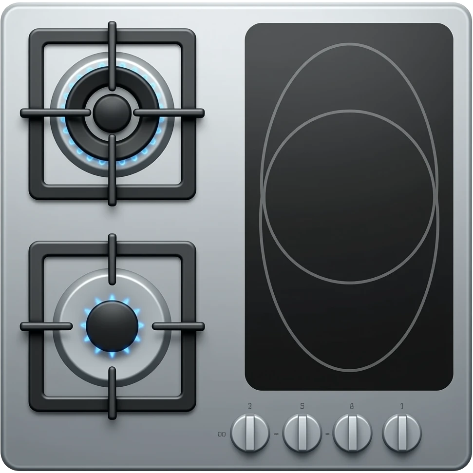 cooktop one gas burner and one induction emoji