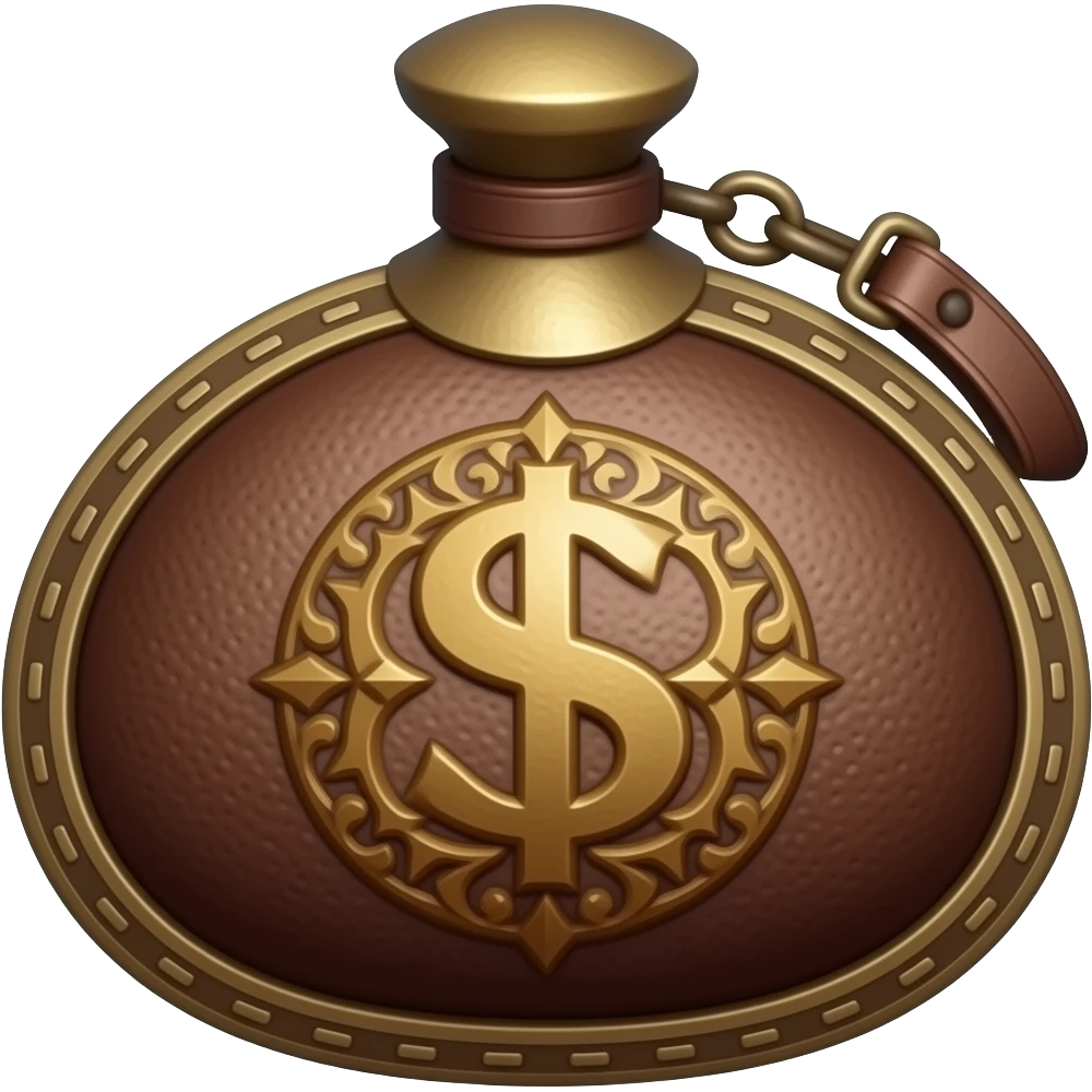 Bronze money pouch in a medeival style emoji