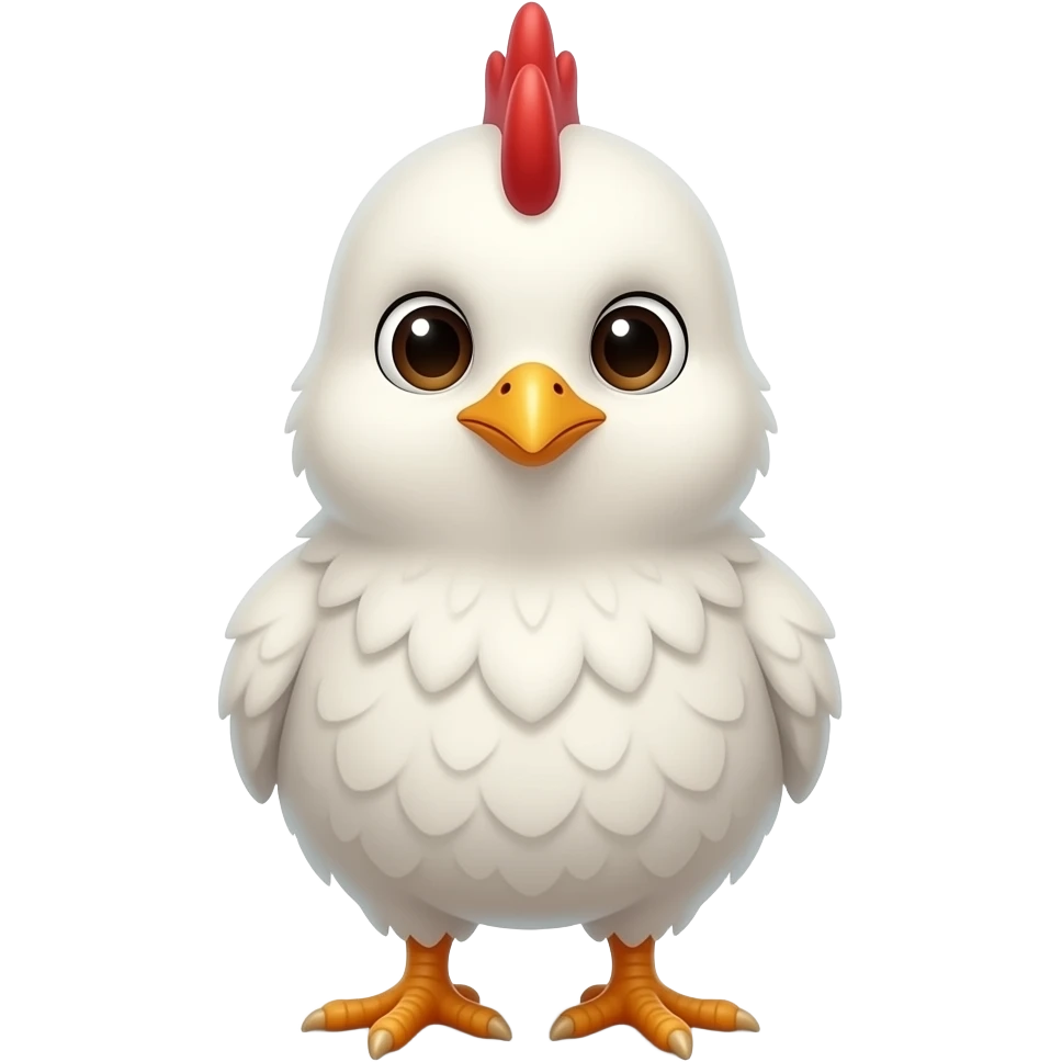 white chicken baby with red hairs front view emoji