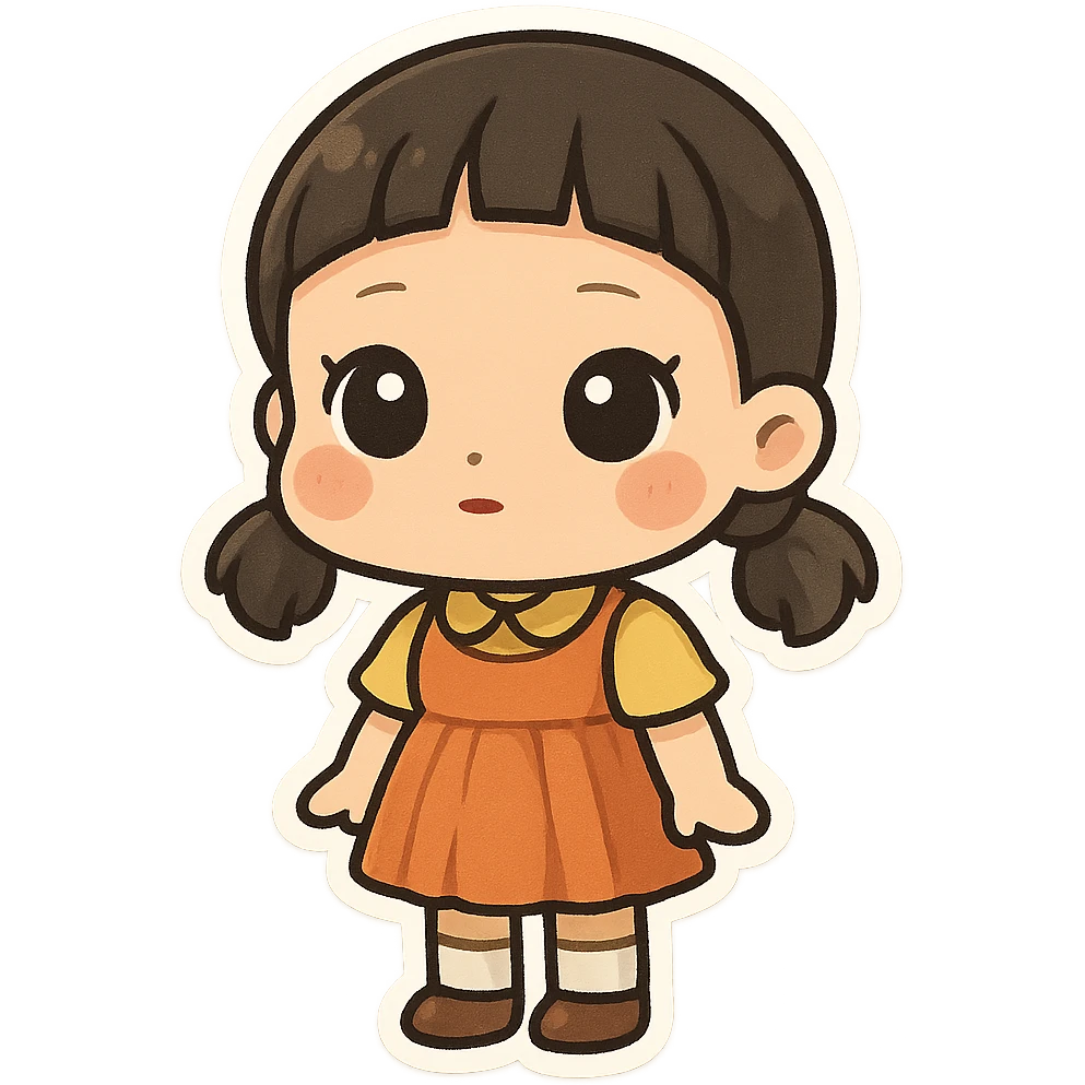 cute chibi style squid game doll character emoji