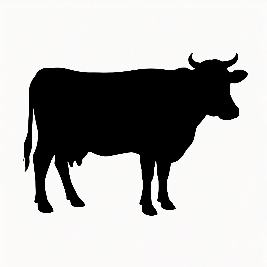 Cow black silhouette white background emoji