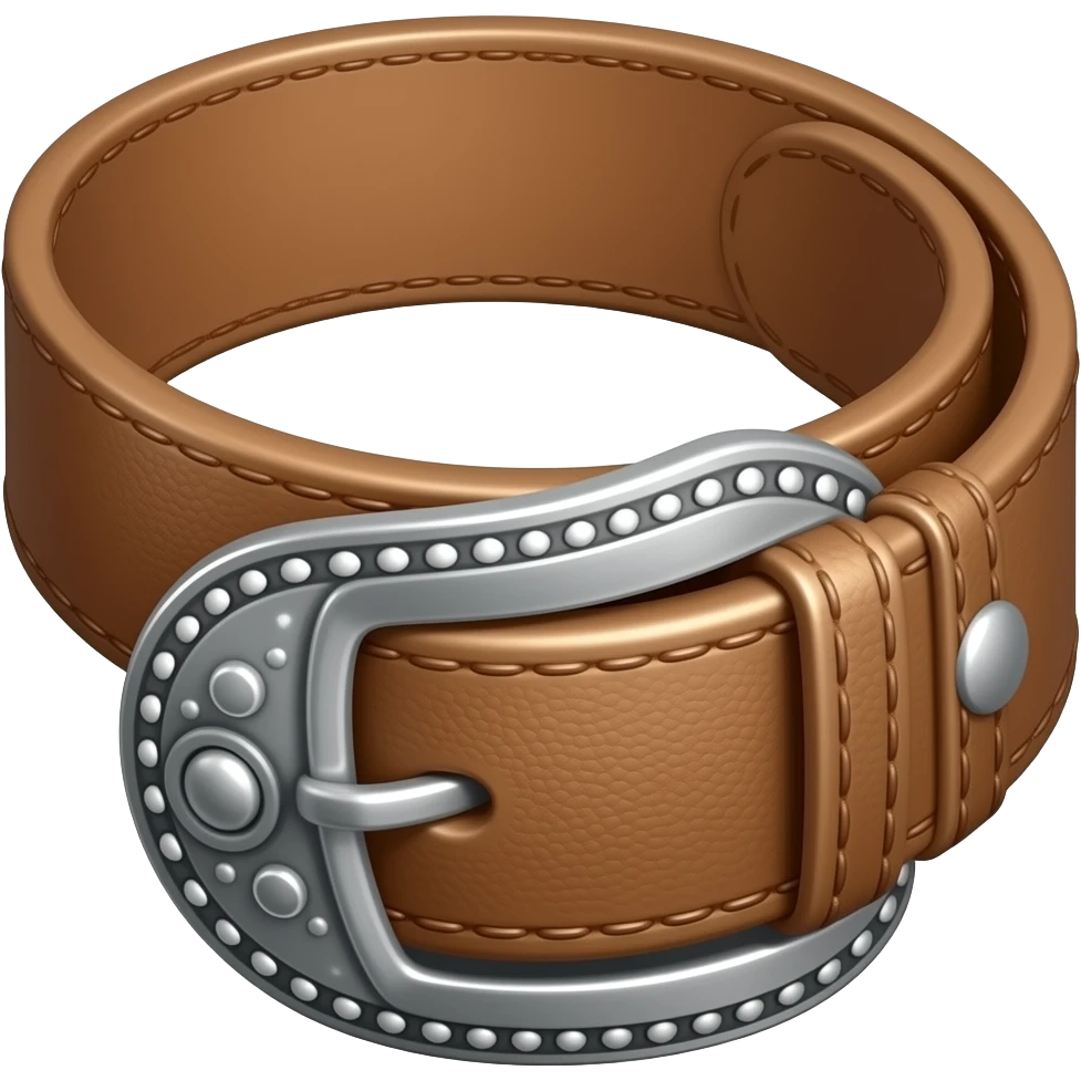 Leather belt with big cowgirl buckle emoji