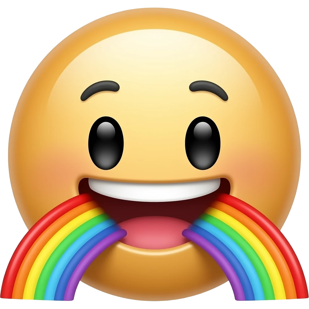 Emoji thowing up rainbows emoji