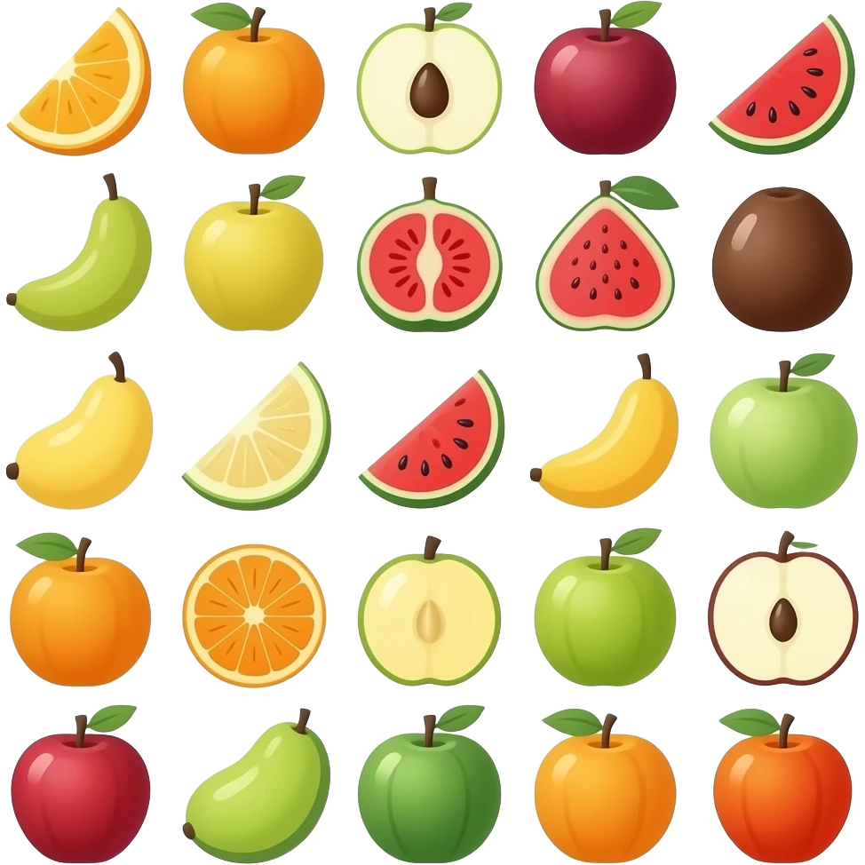 50 fruit icons emoji