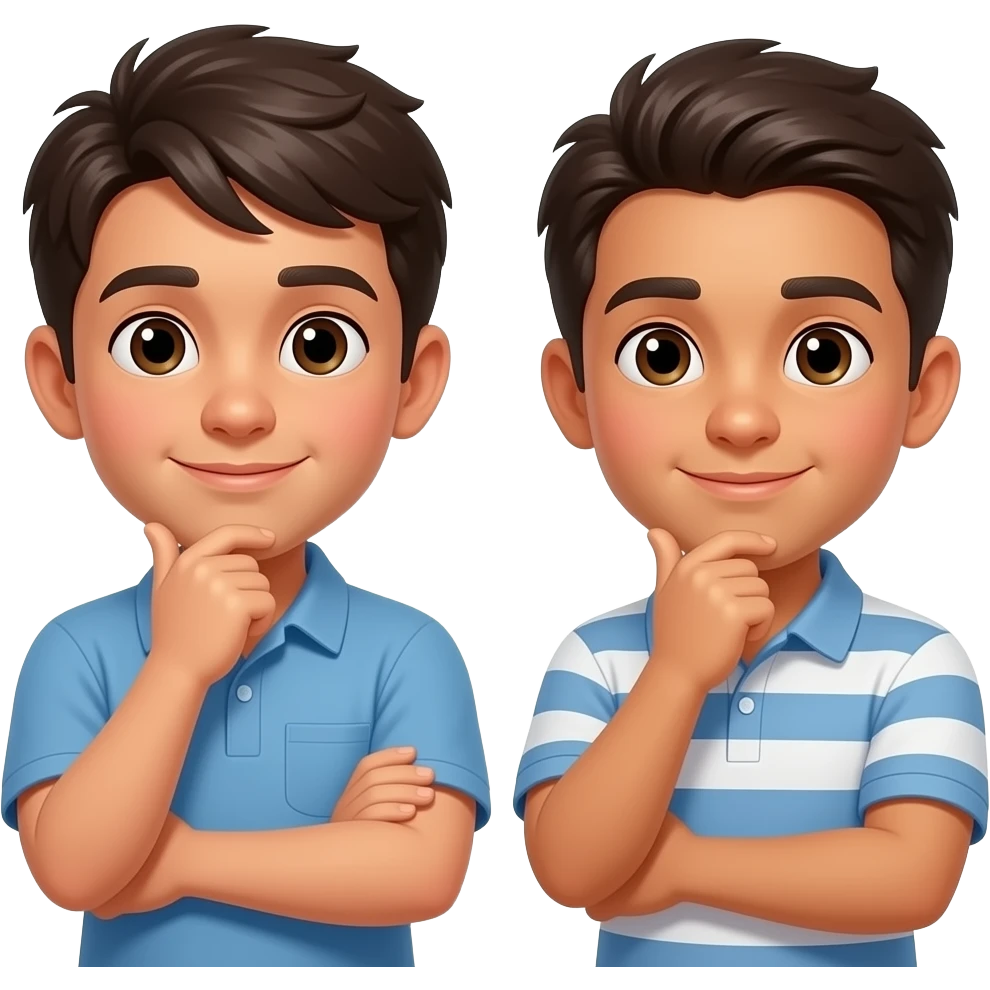 latin young dad and brother thinking emoji