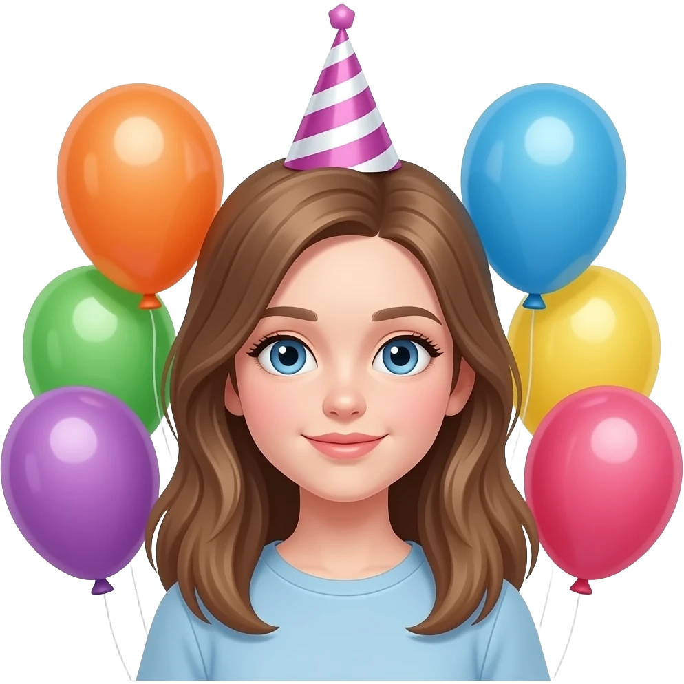 13 year old  blue eye girl birthdayballoons emoji