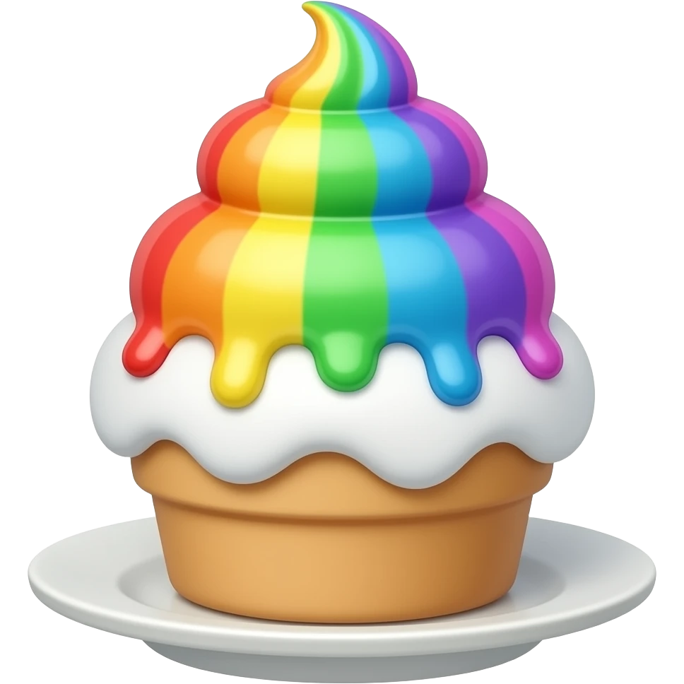 kawaii shaved ice emoji, colorful dessert, simple icon emoji