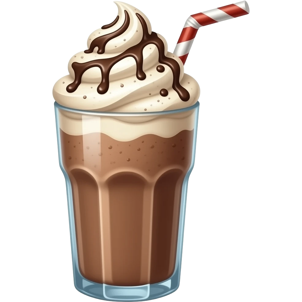 A gourmet chocolate milkshake transparent background emoji