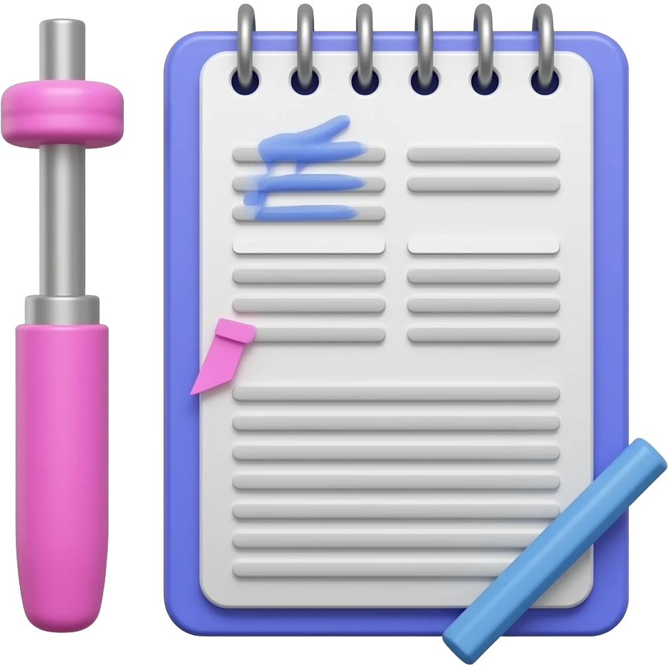 健身器材+学习用具，风格写实，不要有任何卡通元素，主要用色为粉色和蓝色 emoji