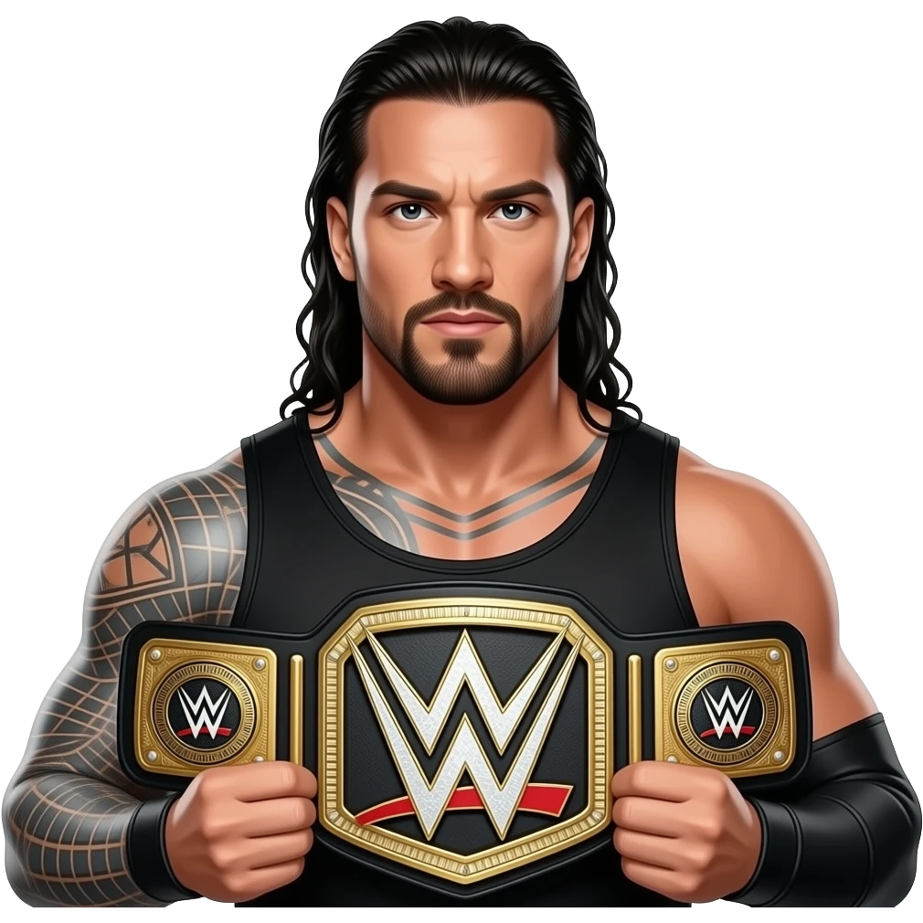Undisputed WWE Championship the new one gold all belt with roman reigns emoji