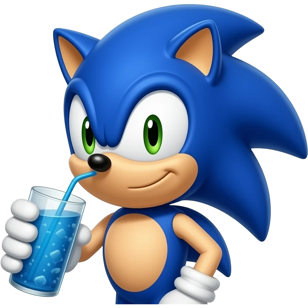 sonic drinking emoji