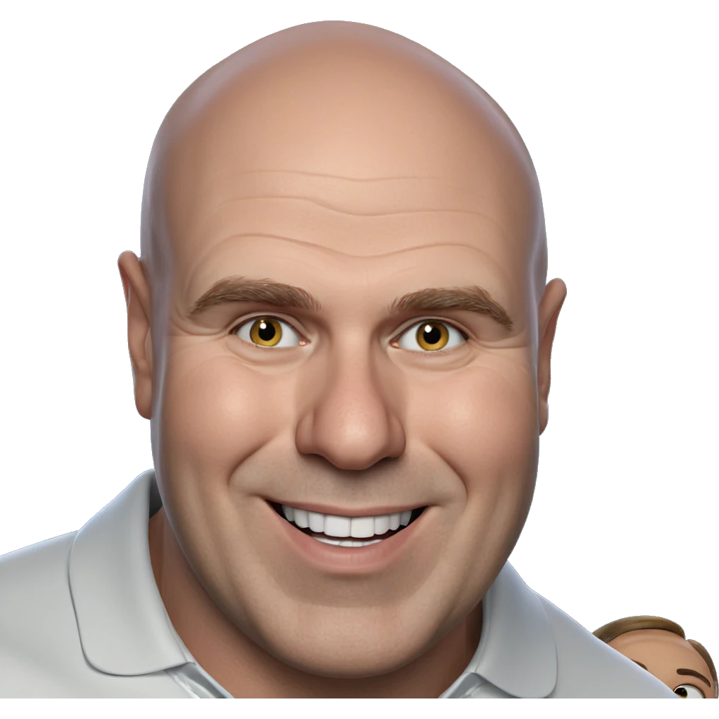 cheerful bald man portrait emoji