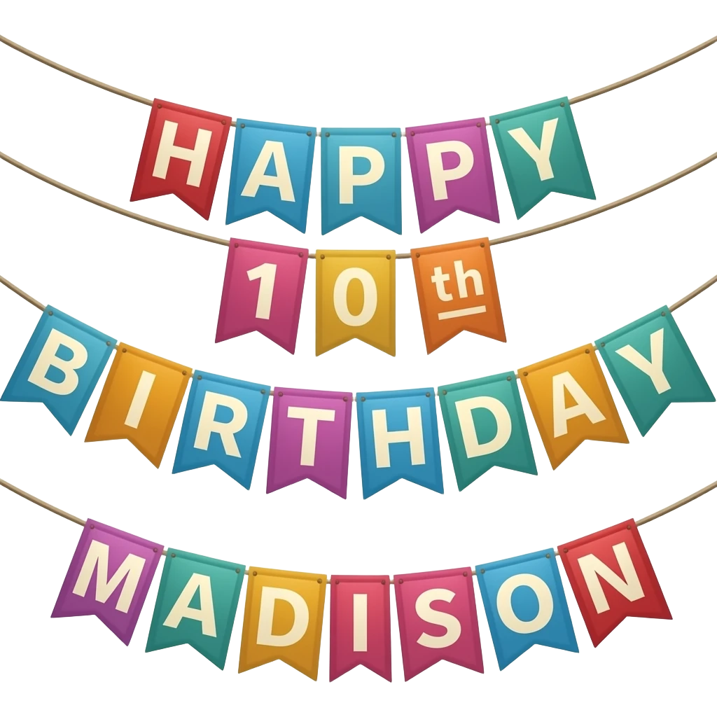 HAPPY 10TH BIRTHDAY MADISON BANNER emoji