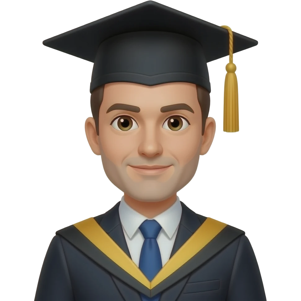 man wearing an academic cap emoji