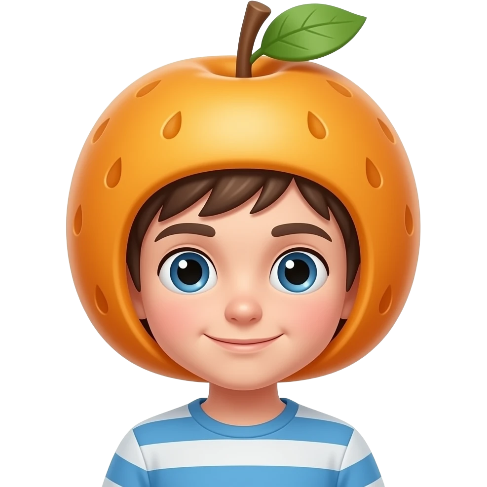 boy wearing Fruit HAT emoji
