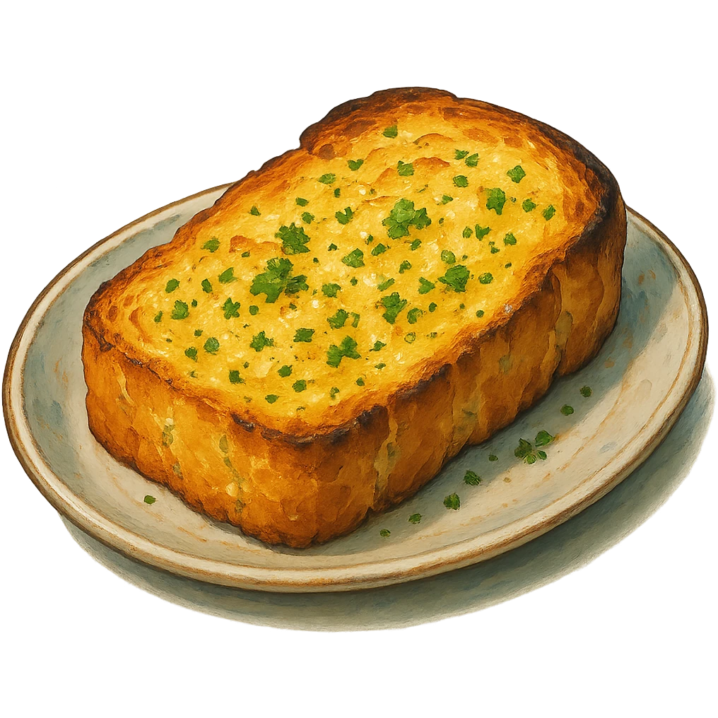 EPIC garlic bread, plated CUISINE emoji