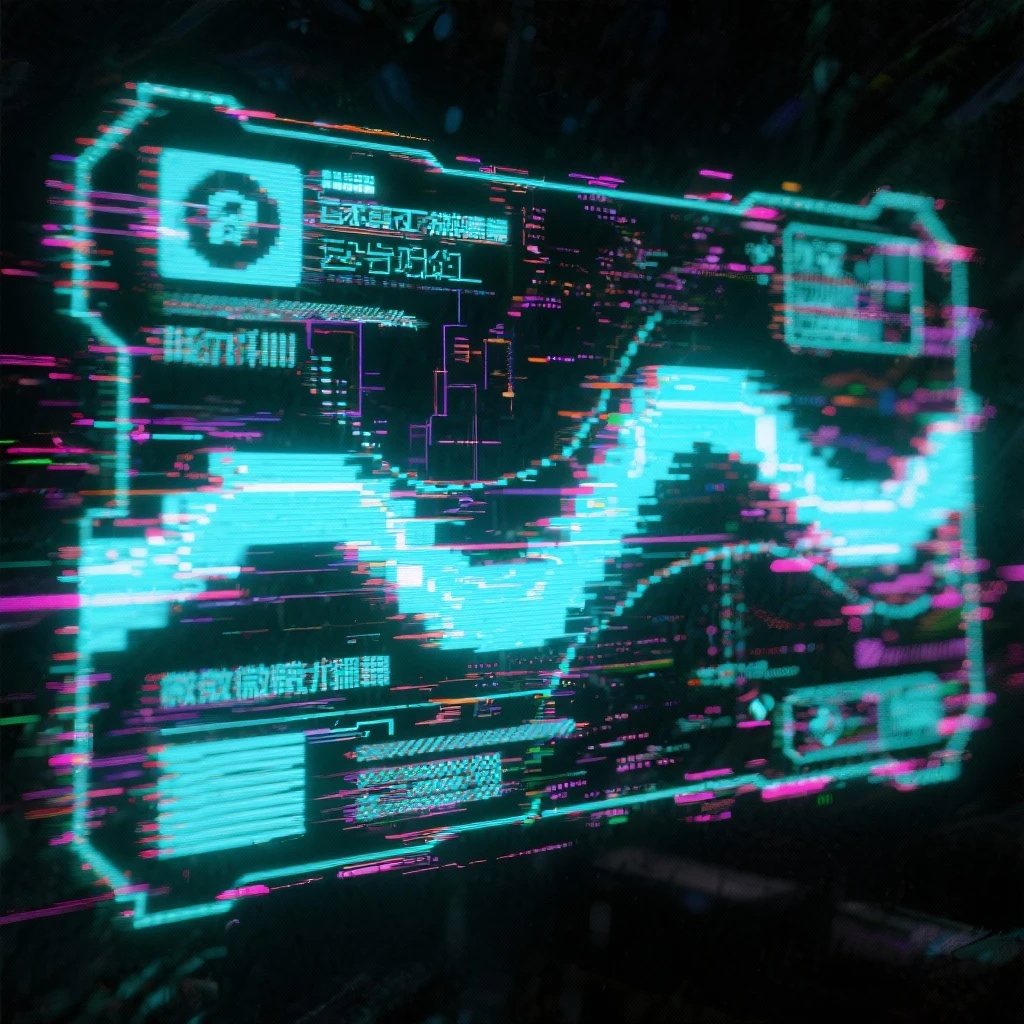 cyberwave glitch digital microscanner projection of these images but featuring no people, cyber hologram, abstract, experimental glitchy brutalist graphicwave,  style of anime - heads up display visualizer driving overlay emoji