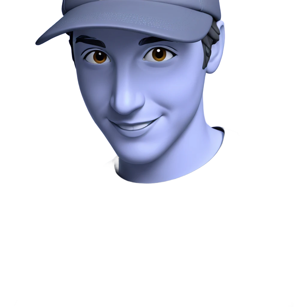 smiling boy in baseball cap emoji