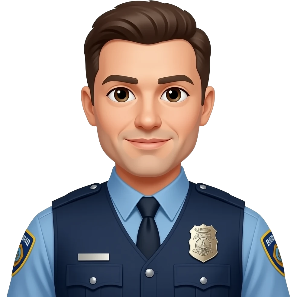 orden publico social policia chaleco azul emoji