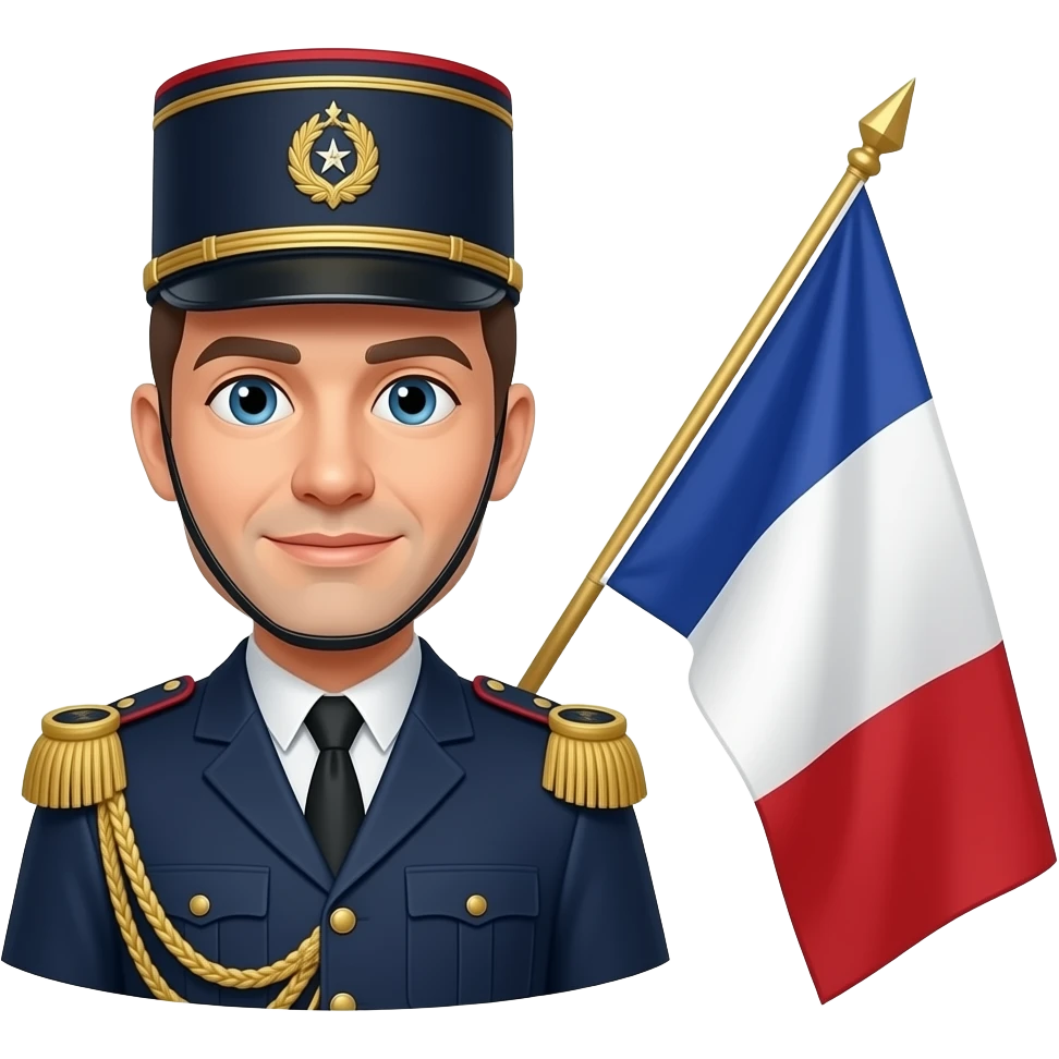 a french gendarme and a french flag emoji