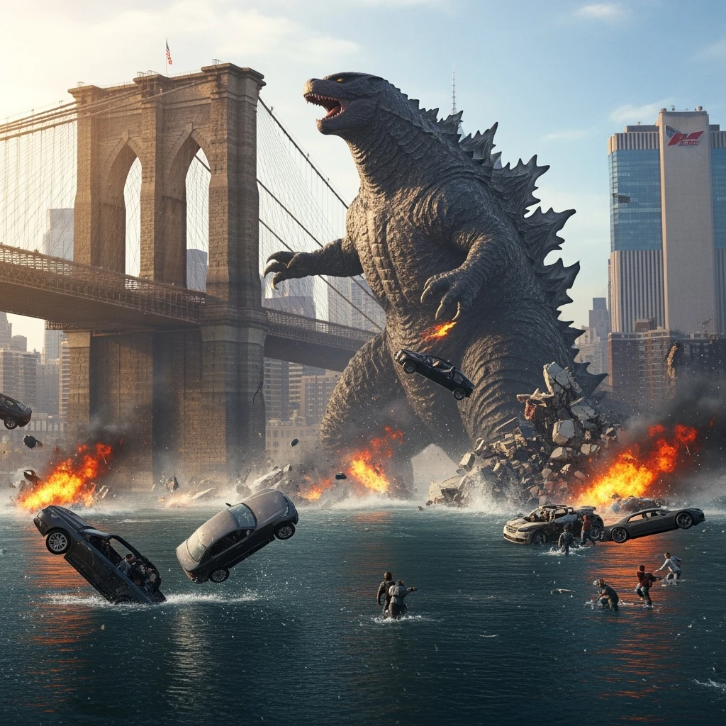 godzilla attackig ny emoji