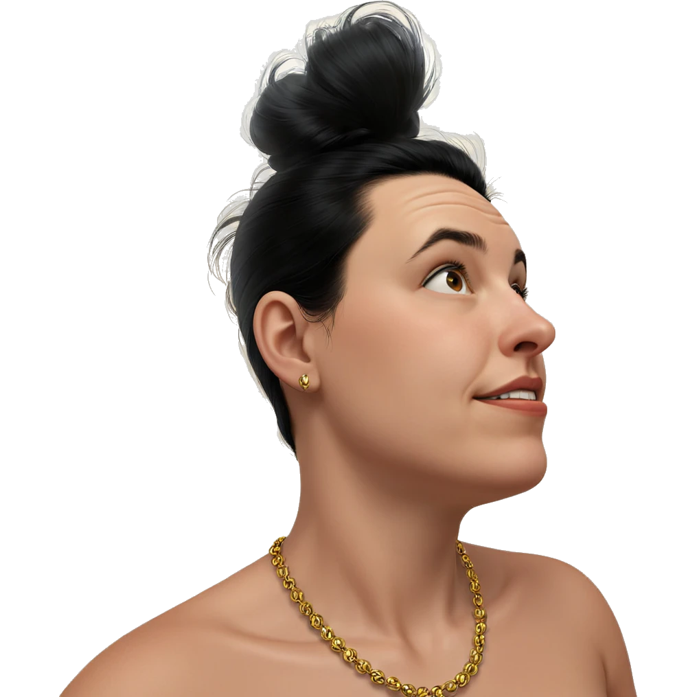 elegant girl with black hair emoji