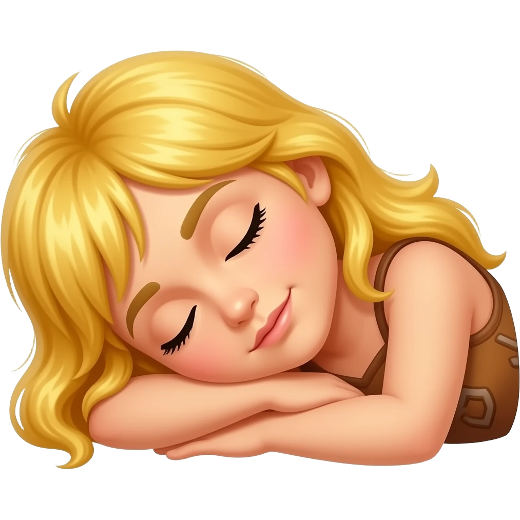 blonde cavewoman sleep emoji