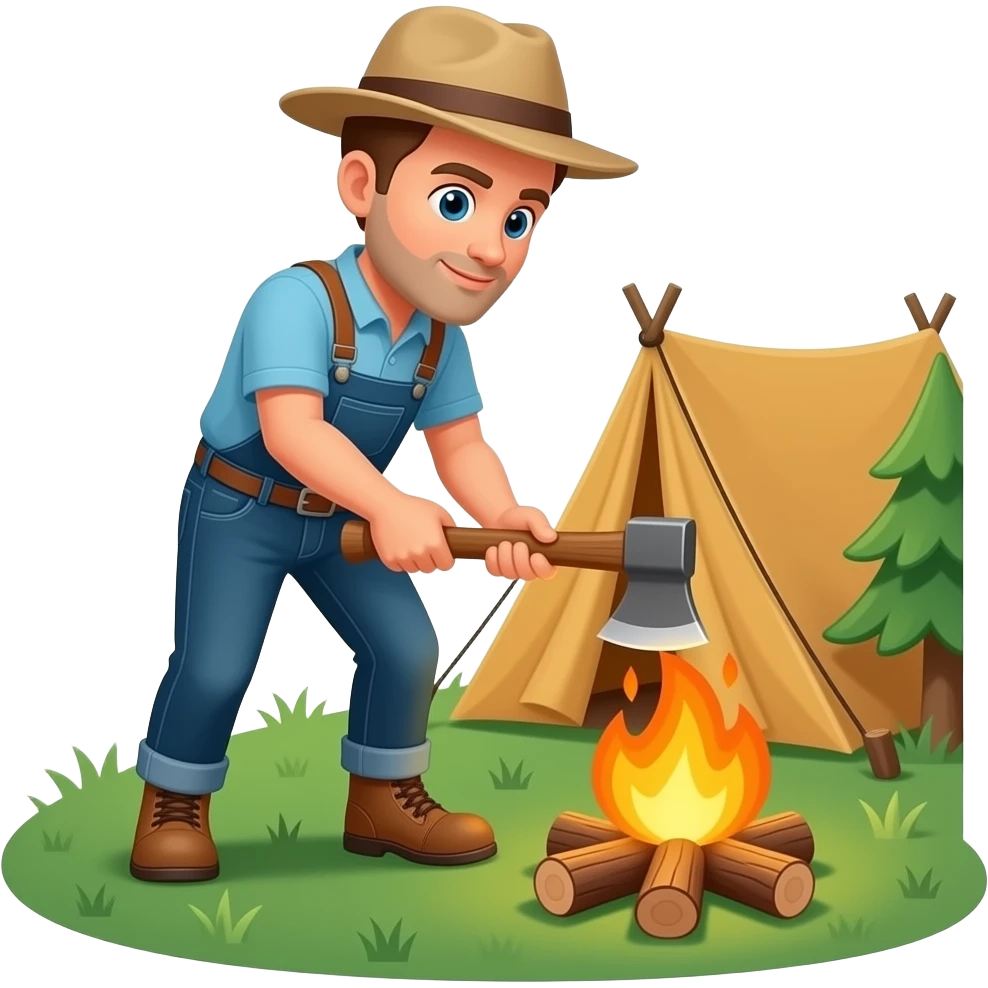 axe camping emoji
