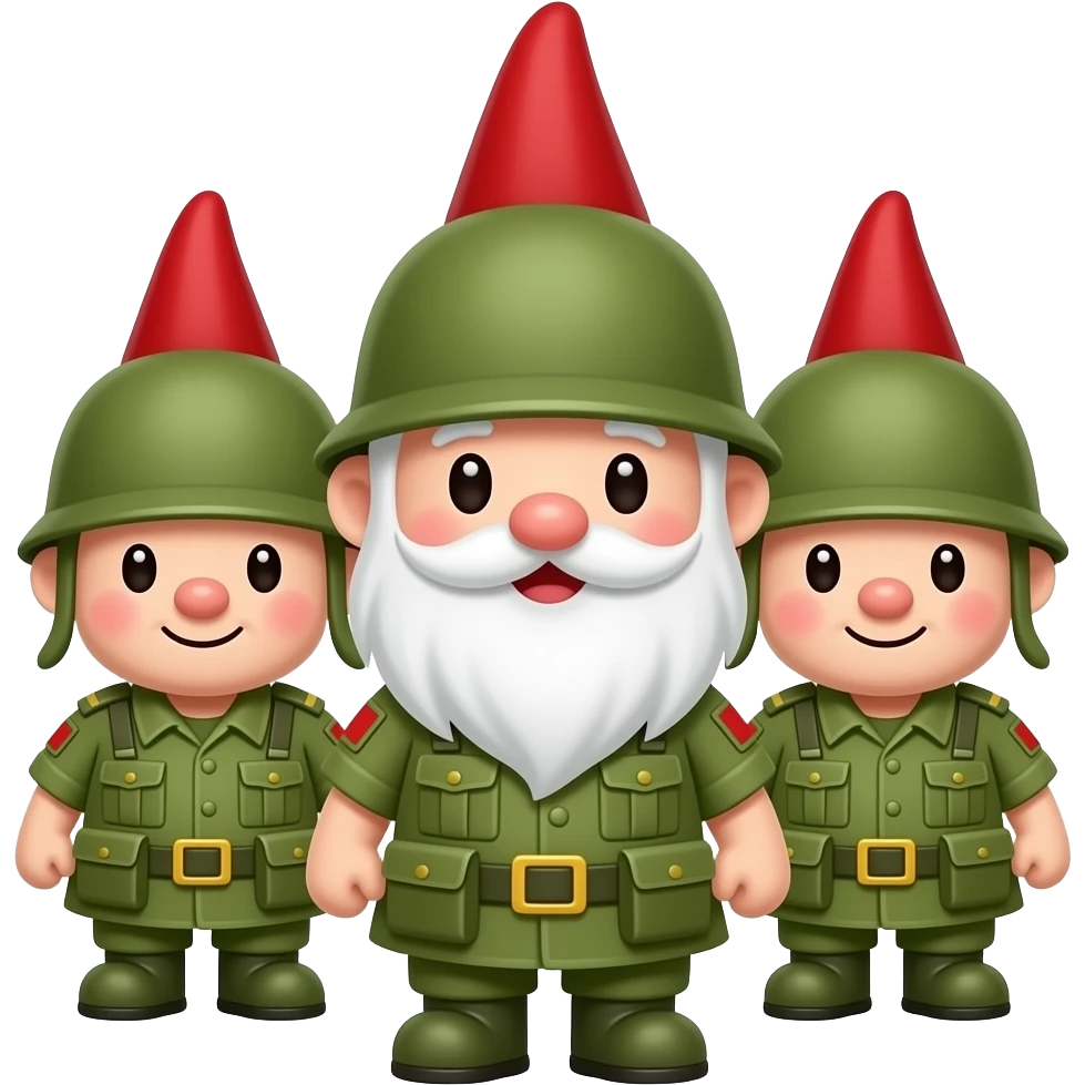 cute kawaii gnome army smile emoji