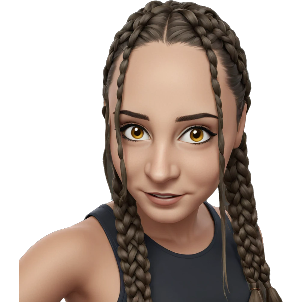 smiling girl portrait with braid emoji