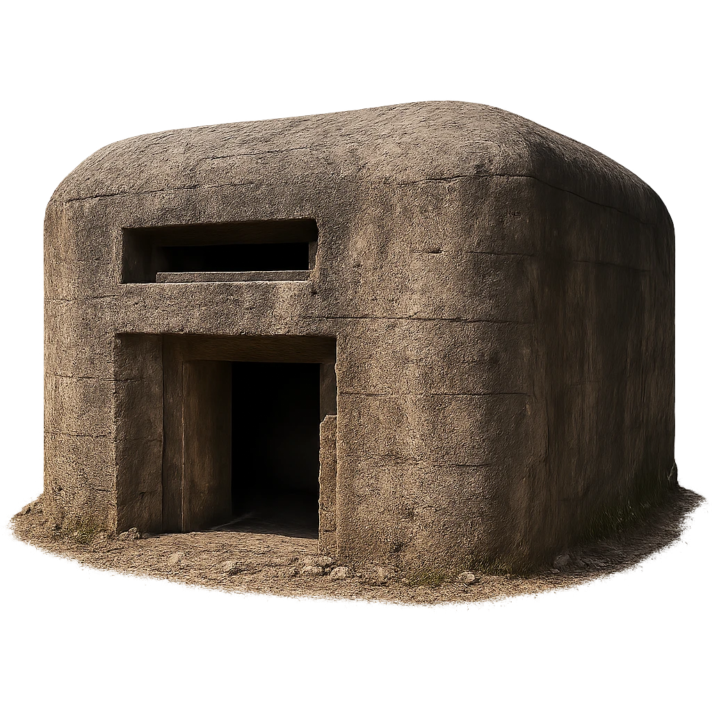 A realistic bunker with detailed textures and a rugged appearance. emoji