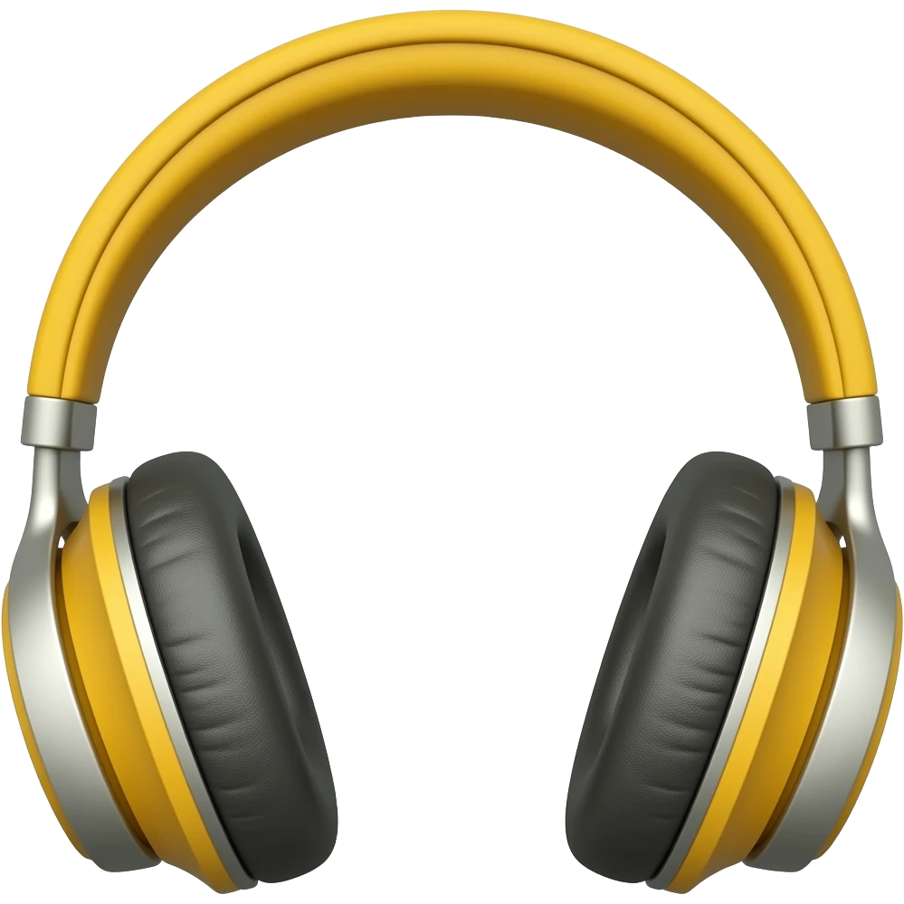 thick black outline, bright headphones emoji, thick black outline, simple cartoon emoji