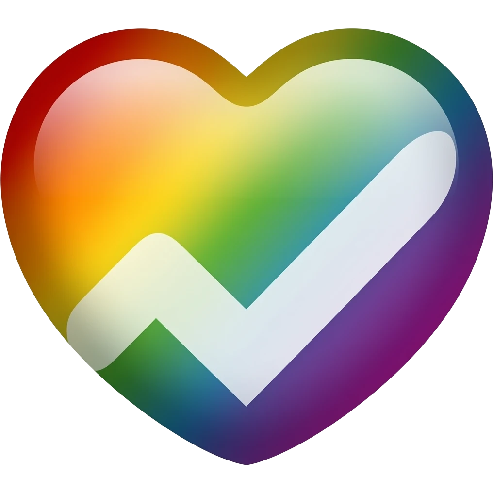 Progress heart red, orange, yellow, green, blue, violet, white, pink, light blue, brown, black emoji