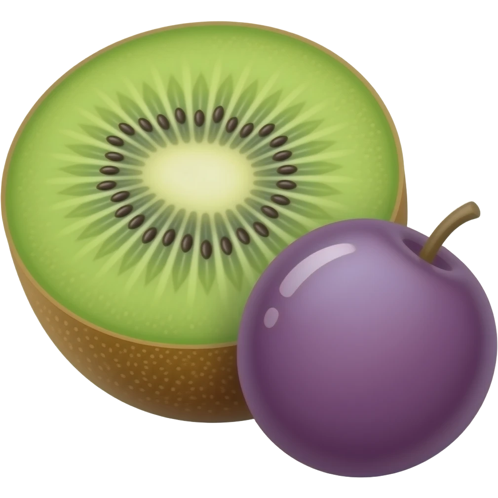 kiwi has been friendly whit grape emoji