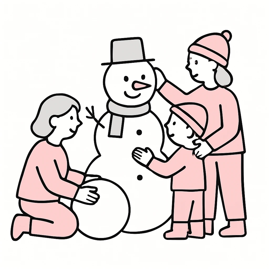 people making a snowman emoji