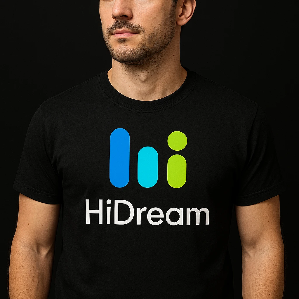 man wearing tshirt with this logo, black background  emoji