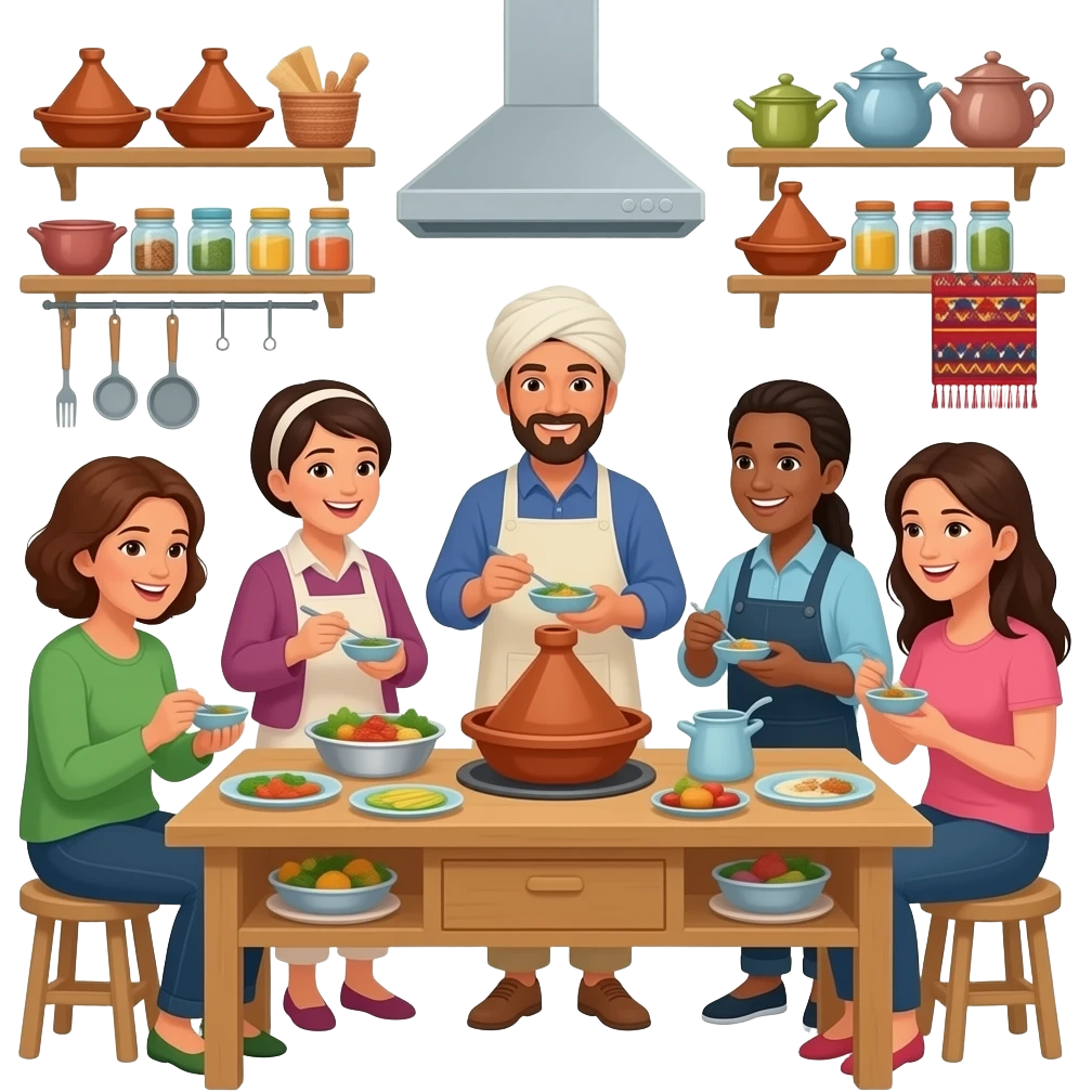 Transmission & Savoir-faireAteliers culinaires avec les gardiens des traditions. Chaque participant repart avec des recettes et des histoires.
Important : Cuisine marocaine emoji