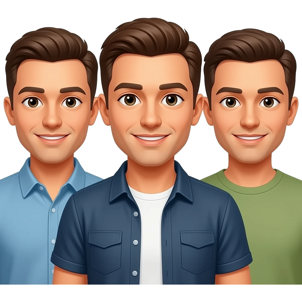 3 amigos, all guys one tan emoji