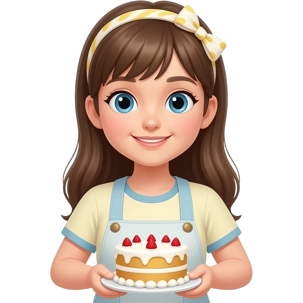 girl make a cake halfbody emoji
