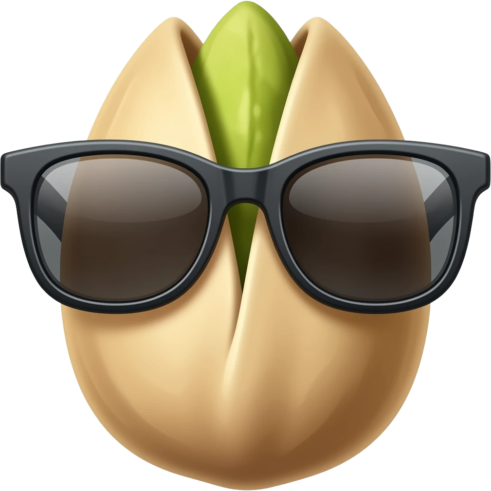 Pistachio with sunglasses emoji